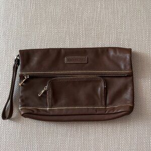 Longchamp Brown Leather  Clutch Bag